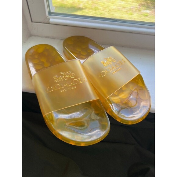 Coach Shoes - Coach Ulyssa Jelly Slide Sandals in Buttercup Yellow Women’s Size 8